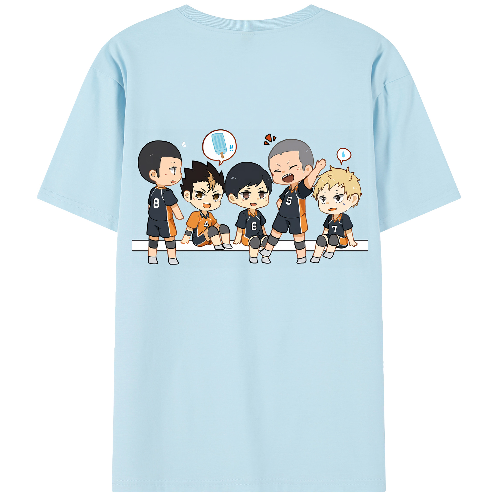 （画像用） ハイキュー!! Haikyu!! 綿100％半袖Tシャツ（背面プリント）